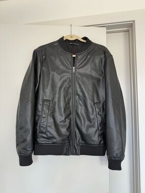Zara Black Faux Leather Bomber